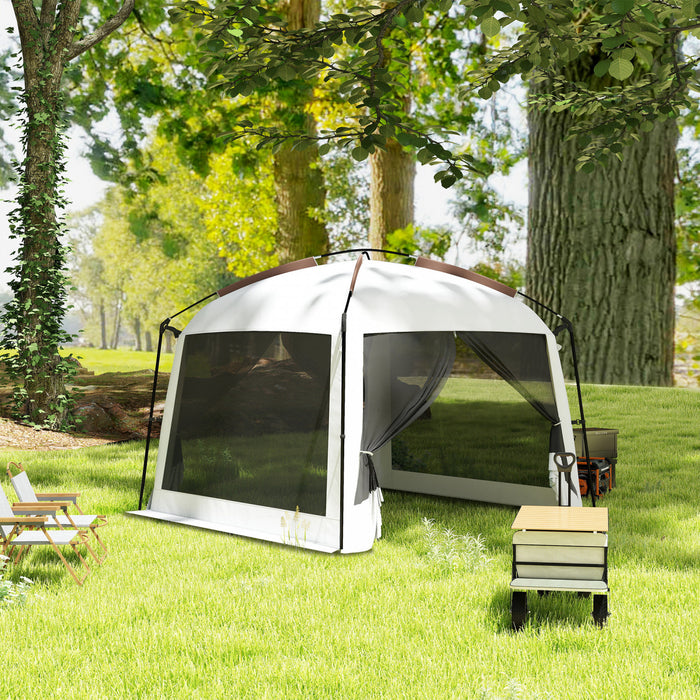 Outsunny Screen Tent, 10' X 10' Screen House With Uv50+ Protection, White