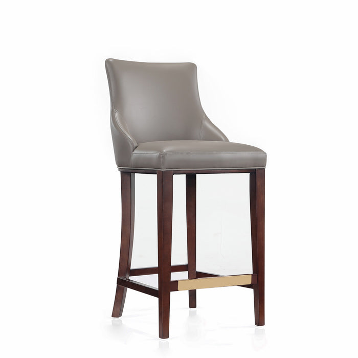 Shubert Modern Wood Upholstered Barstool in Dark Taupe - Set of 3