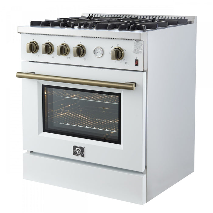 Forno Marco 30-inch Gas Range White 4.32 cu.ft - FFSGS6277-30WHT