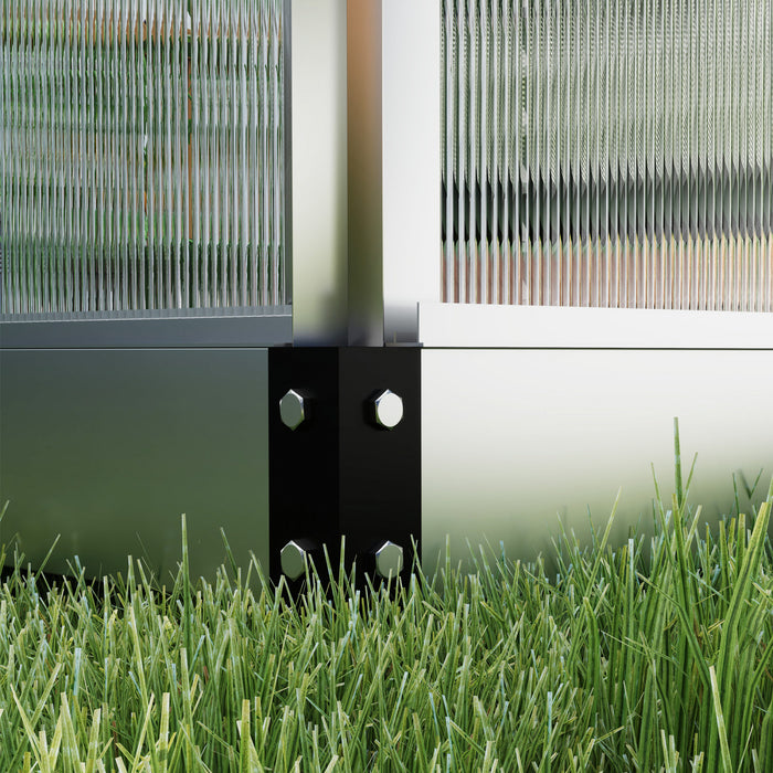 Outsunny Greenhouse, Walk-in Hot House, Clear Pc Board With Sliding Door