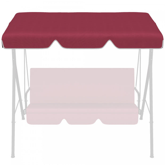 Outsunny 2 Seater Swing Canopy Replacement, Outdoor Swing Seat Top Cover, Uv50+ Sun Shade (canopy Only), Wine Red