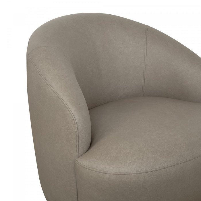 Lukas Contemporary Modern Upholstered Swivel Accent Chair in Taupe