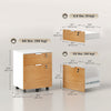 HOMCOM 2 Drawer File Cabinet with Lock Wheels Hanging Bars Nature Wood