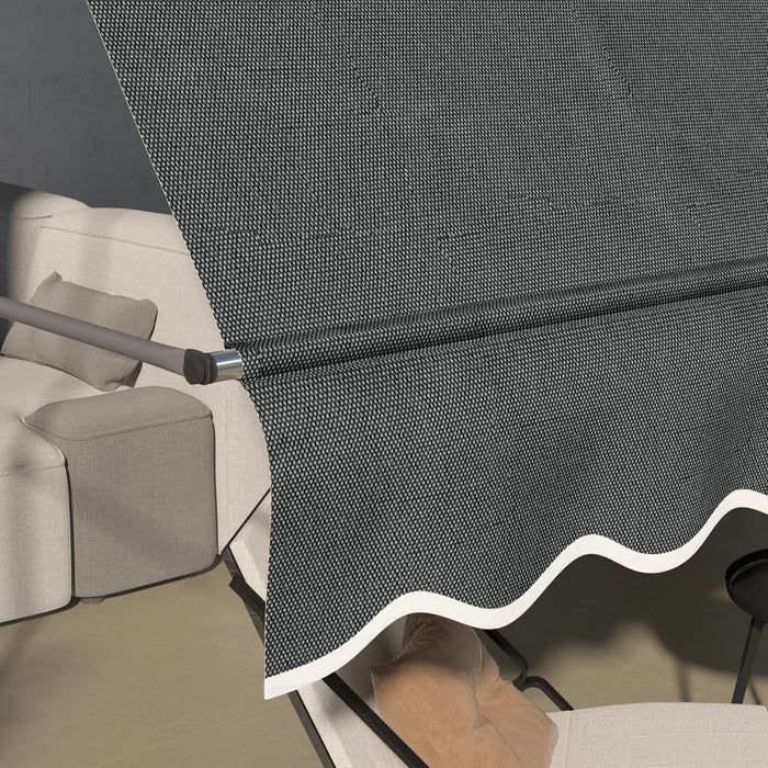 Outsunny 10' X 4' Retractable Awning, Freestanding & Non-screw, Dark Grey