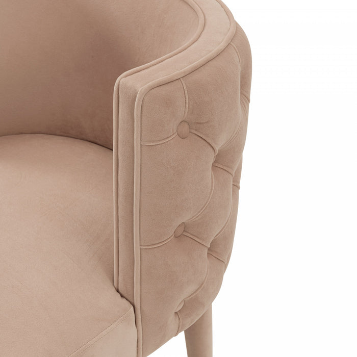Maya Modern Velvet Dining Chair in Nude - Set of 2