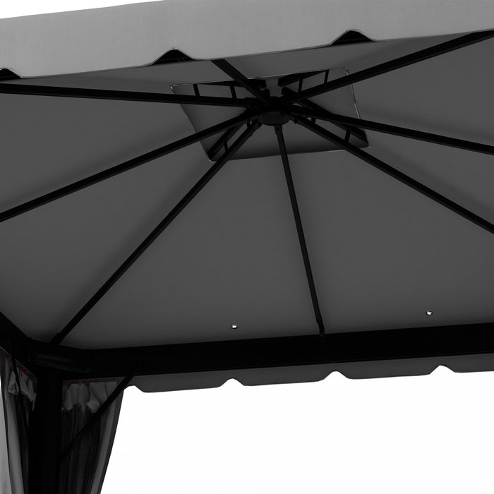 Outsunny 10' X 10' Outdoor Patio Gazebo Shelter Tent W/ Sidewalls, Grey
