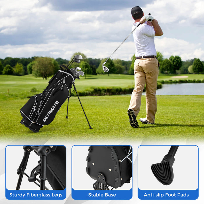 Costway Men's Complete Golf Clubs Package Set 10 Pieces Includes Alloy Driver Black