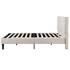 Ibidun Upholstered Platform Bed with Headboard in Beige - King Size | Ibidun lit plateforme rembourré avec tête de lit beige - Très grand