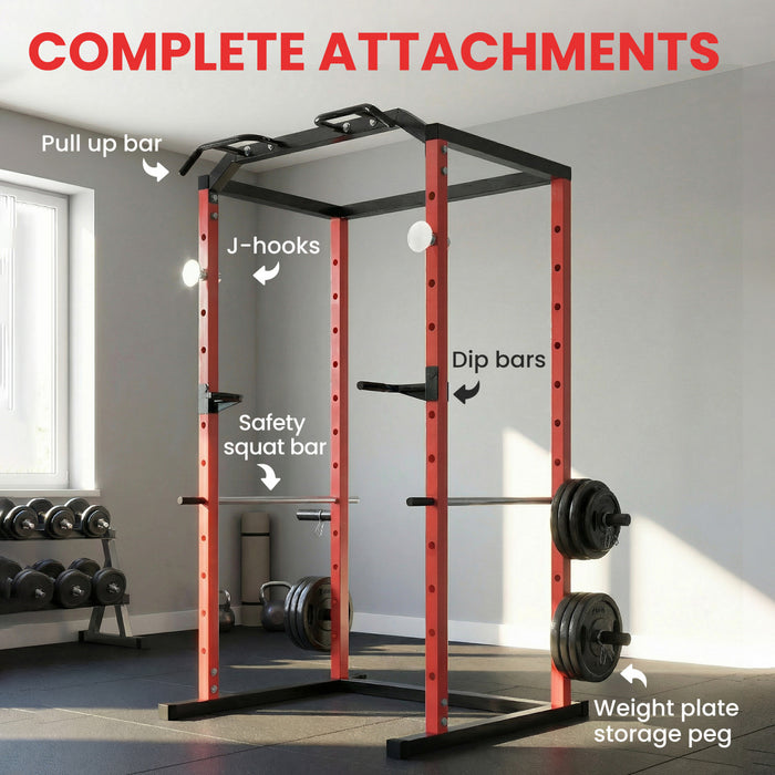 Soozier Power Cage, 1000 lbs Capacity with Adjustable Height for Home Gym