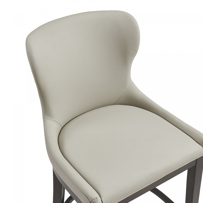 Blair Modern Wood Upholstered Counter Stool in Stone