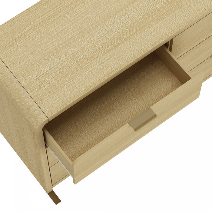 Grace Modern 60\" Dresser in Natural Oak (6-Drawer)
