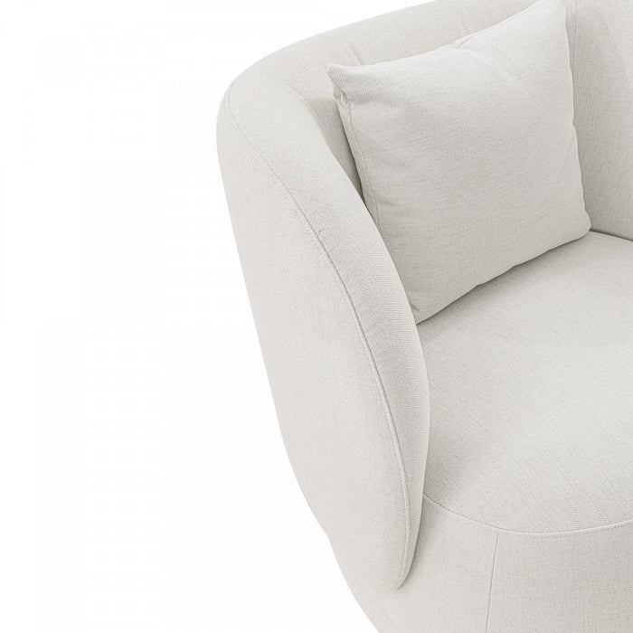 Siri Modern Upholstered Lounge Chair in Cream - Set of 2