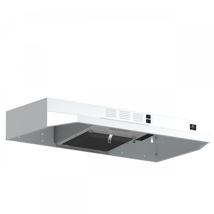 Forno Bari Espresso 30-Inch Under Cabinet Range Hood, White, 600 CFM- FRHUC5255-30WHT