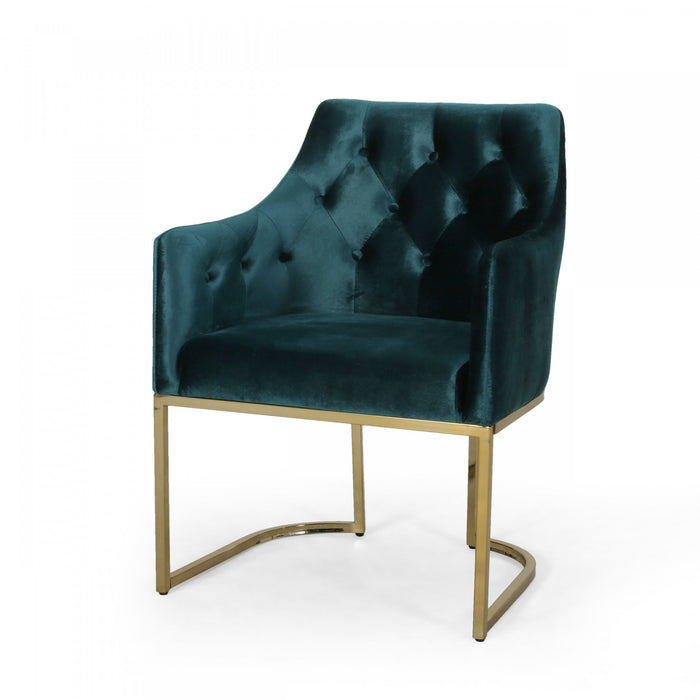 Jasmine Ergonomic Velvet Upholstery Club Chair, Teal