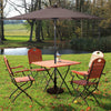 Costway 9ft Patio Solar Umbrella LED Patio Market Steel Tilt w/ Crank Outdoor Tan