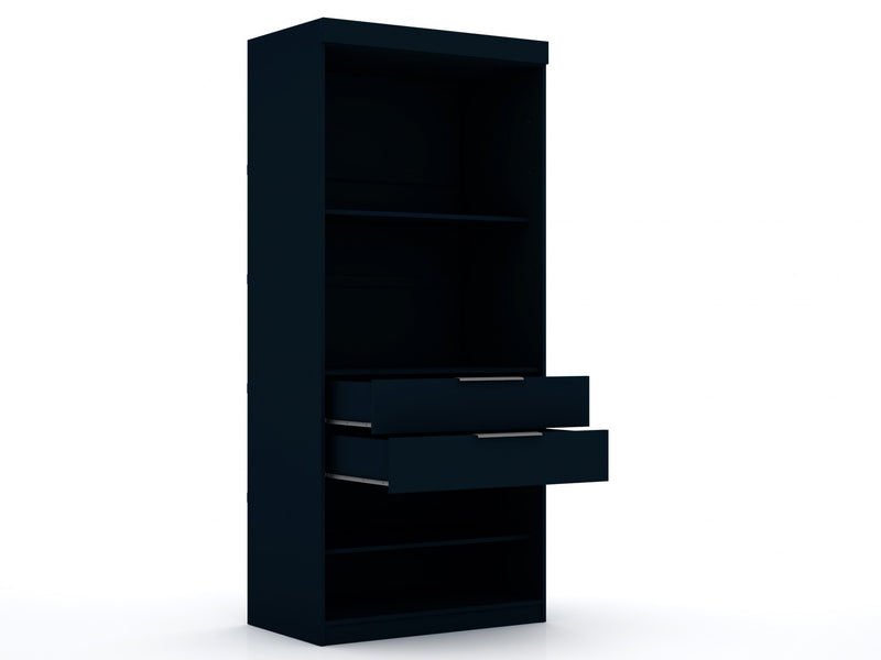 Mulberry Contemporary Modern 36\" Wardrobe Closet in Midnight Blue - Set of 3