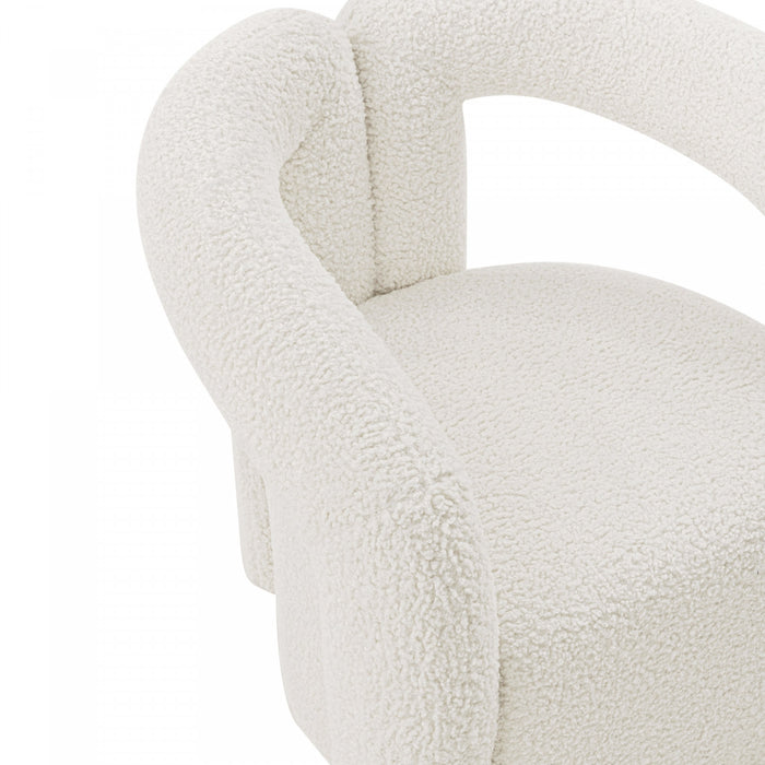 Darian Modern Boucle Lounge Chair in White - Set of 2