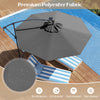 Costway 10FT Patio Offset Umbrella Sun Shade Solar Powered LED 360° Rotation Gray