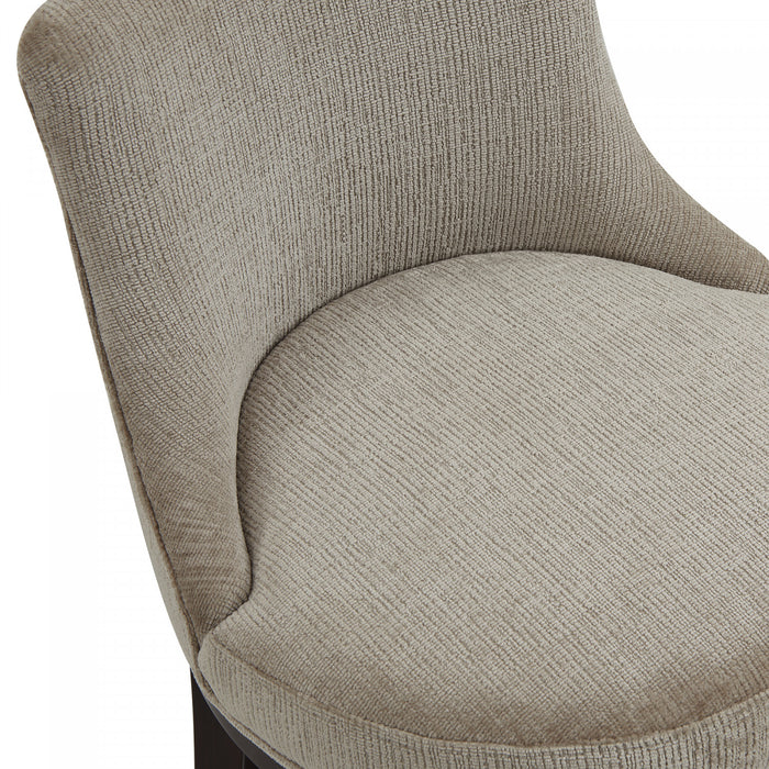 Lucia Modern Chenille Wood Counter Stool in Taupe - Set of 3