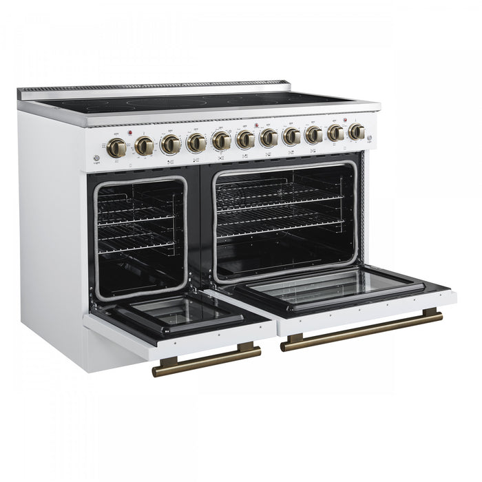 Forno Paolo 48 Inch Freestanding Electric Range in White, 6.7 cu.ft. - FFSEL6011-48WHT