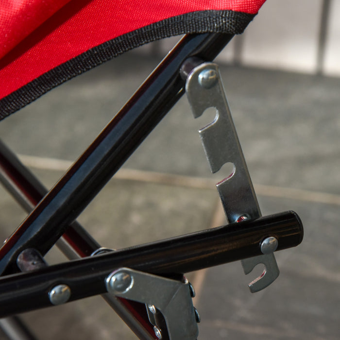 Outsunny Adjustable Outdoor Lounge Chair, Red