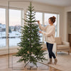 HOMCOM 7ft Prelit Sparse Christmas Tree with Downswept Hinges, Green