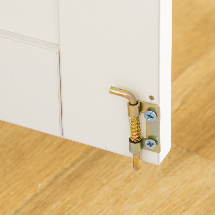 Pawhut 29.5\" Wooden Dog Cage With Windows, End Table Furniture Style, Modern Pet Kennel With Lockable Doors Elevated Base For Small And Medium-sized Dogs, White