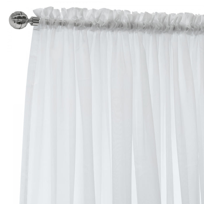 Habitat Voile White Rod Pocket Curtain Panel - 112 x 95