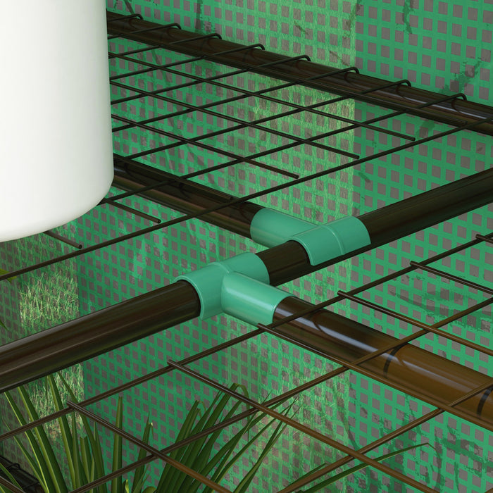 Outsunny Mini Greenhouse With 3 Tier 6 Shelves Portable Green House, Green