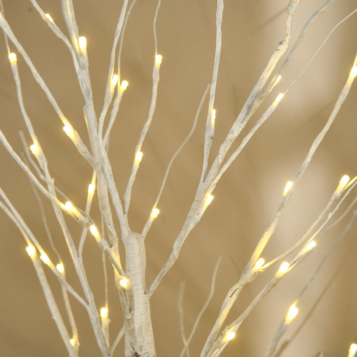 Homcom 6ft Artificial White Birch Tree For Indoor Covered Outdoor