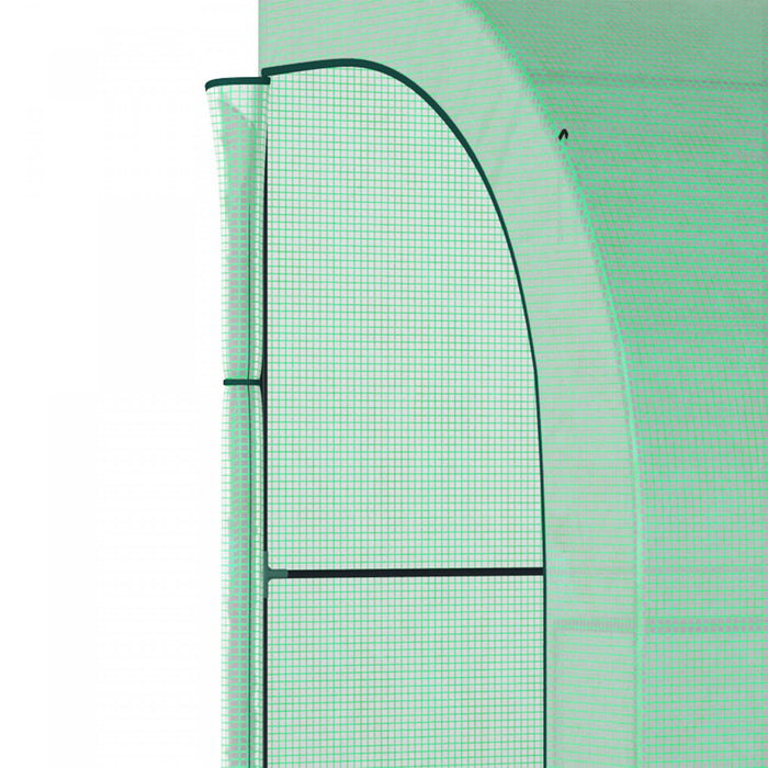 Outsunny Walk-in Lean-to Greenhouse Outdoor Gardening Green House, Green