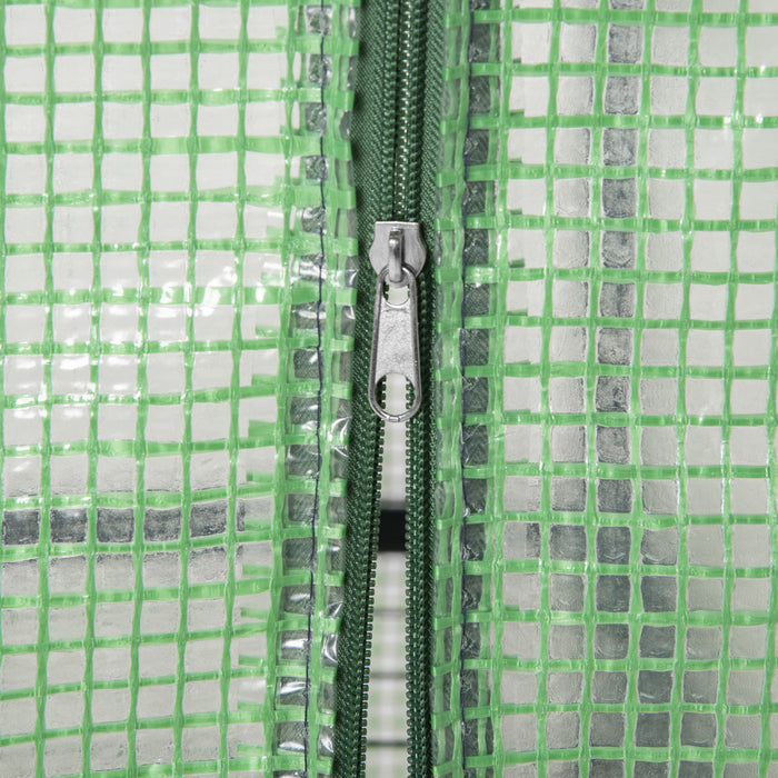 Outsunny 28\" X 20\" X 63\" Portable Greenhouse With 4 Tier Shelves Outdoor Hot House Plant Flower Greenhouse, Steel Frame, Pe Cover, Dark Green