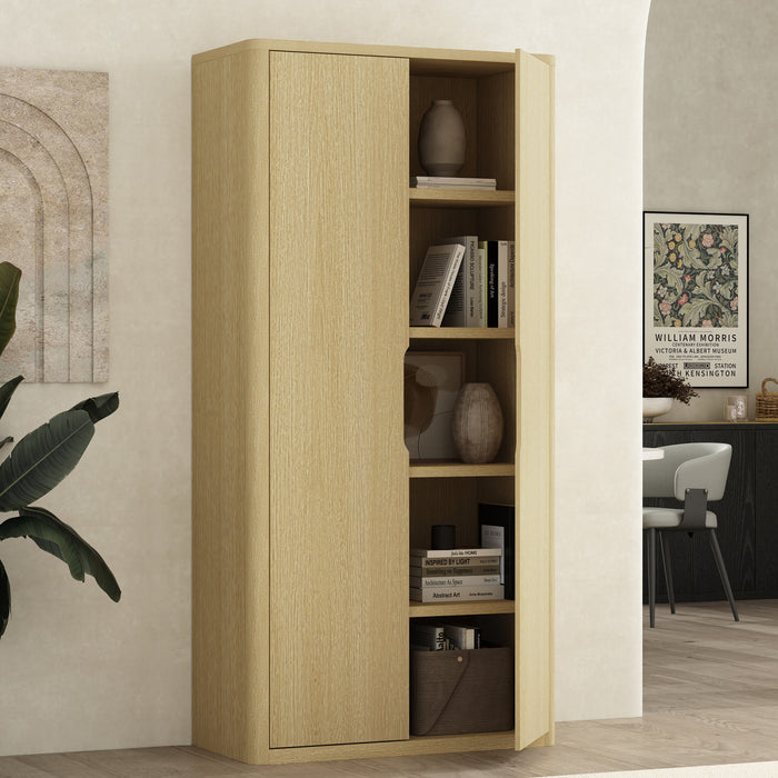 Rivington Modern 38\" Bookcase Cabinet in Natural Oak