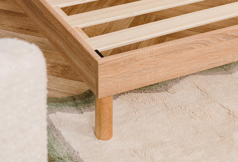 Smart Base Essential King Metal Platform Bed Frame - Natural