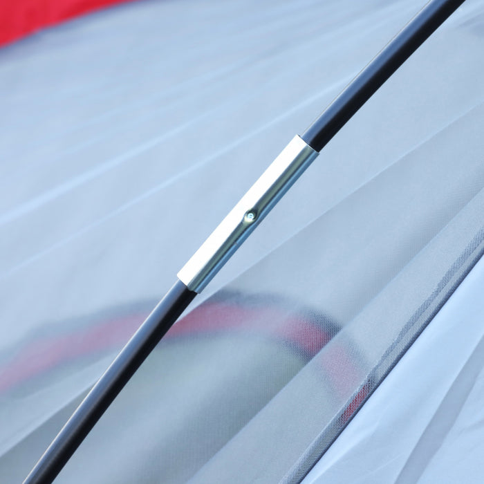 Outsunny 5-6 Person Outdoor Camping Tent, Family Tent W/ Light Hook, Grey