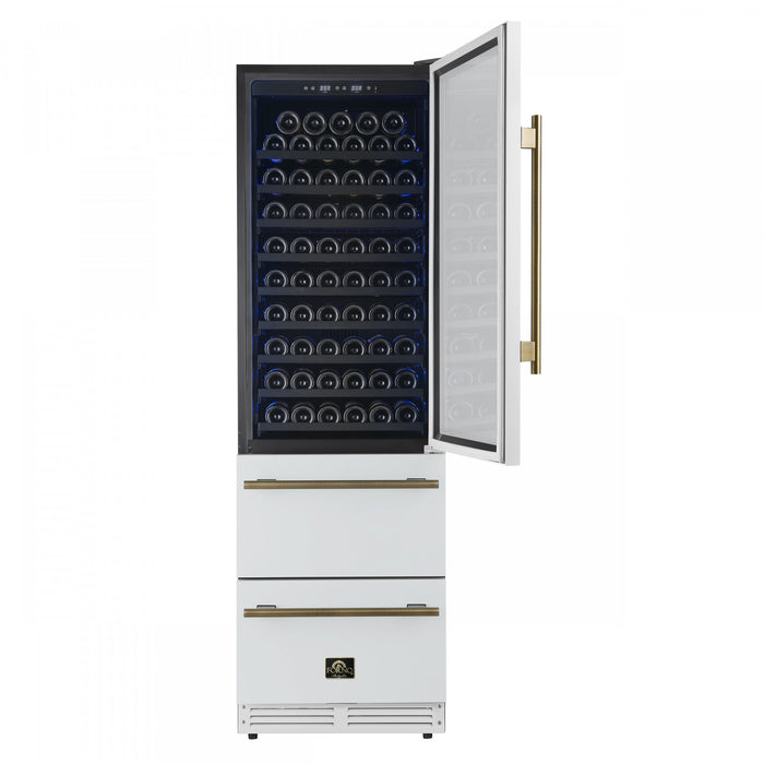 Forno Azienda 24\" Dual Zone Wine Cooler, 15.8 Cu.Ft, 108 Bottles & 100 Cans, White - FWCDR6628-24WHT Refrigerator