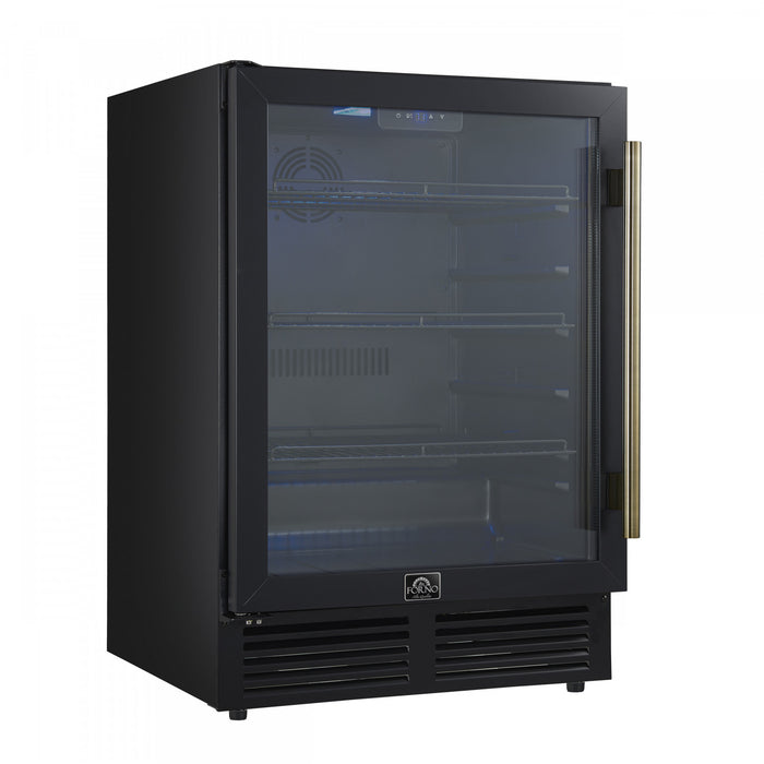 Forno Frescolino 24\" Beverage Cooler, Black, 188 Can Capacity, -FWCDR6665-24BLK