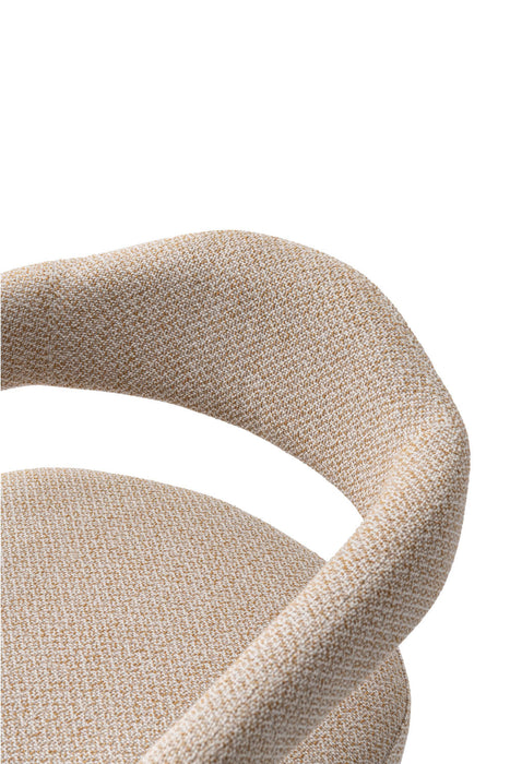 Aspen Mid-Century Modern Upholstered Tweed Armchair in Gold Dust