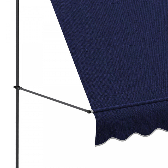 Outsunny 6.5' X 4' Retractable Awning, Freestanding & Non-screw, Blue