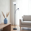 Ardelo Floor Lamp w/ Gooseneck Reading Light, Onyx, 71.5"H | Ardelo Lampadaire avec lampe de lecture a col de cygne, Onyx, 71,5 po H