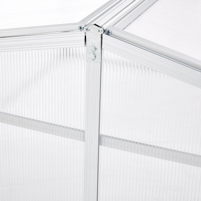 Outsunny Aluminium Cold Frame Greenhouse Garden Portable Raised Planter With Openable Top For Indoor, Outdoor, Flowers, Vegetables, Plants, 39\" X 39\" X 19\"
