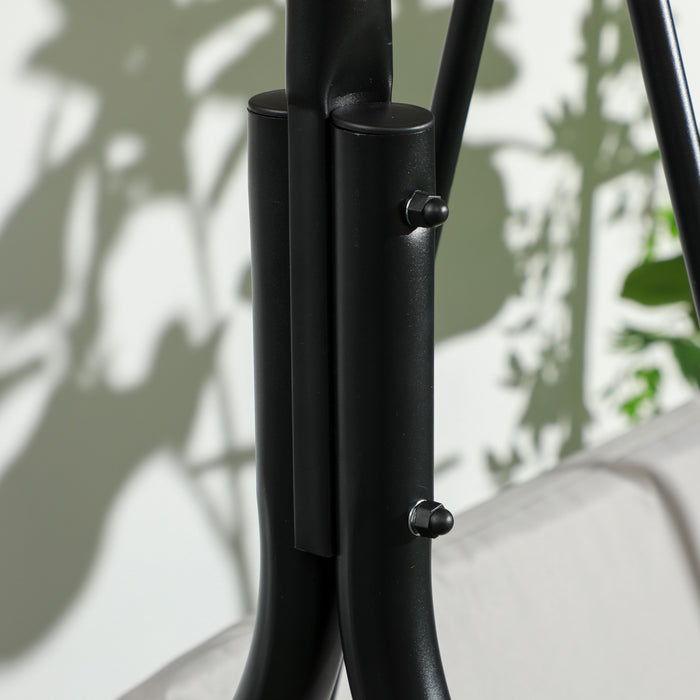 Outsunny 1-seat Patio Swing Chair With Adjustable Canopy And Cushions