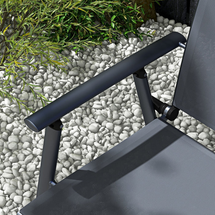 Outsunny Folding Patio Chair For 2 People With Armrest, Mesh Fabric Seat