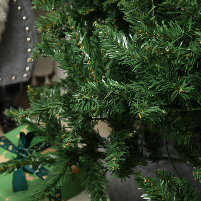 Homcom 7ft Prelit Artificial Christmas Tree With 450 Warm White Led Lights And 1146 Branches Tips