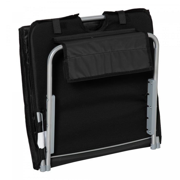 Outsunny 2 Pcs Folding Beach Lounge Chair W/ Pillow, Black