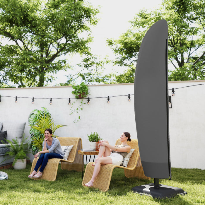 Outsunny Outdoor Offset Umbrella Cover for 10-13ft Umbrella, Black