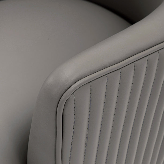 Raya Modern Wood Vegan Leather Dining Chair in Taupe - Set of 2