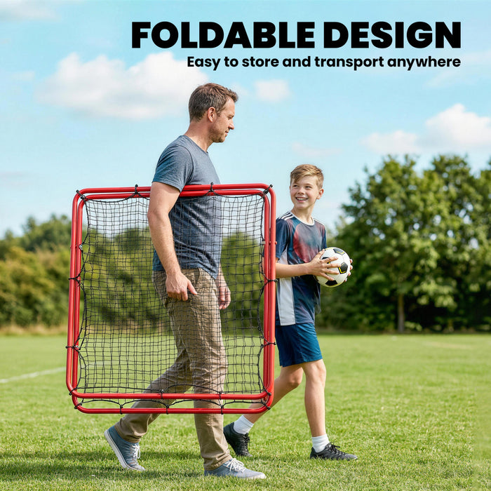 Soozier 5 Angles Adjustable Soccer Rebounder Net, Red
