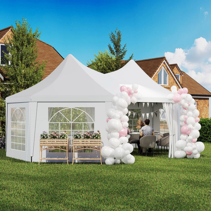Outsunny 16' x 22' High Peak Octagonal Event Party Tent for Parties