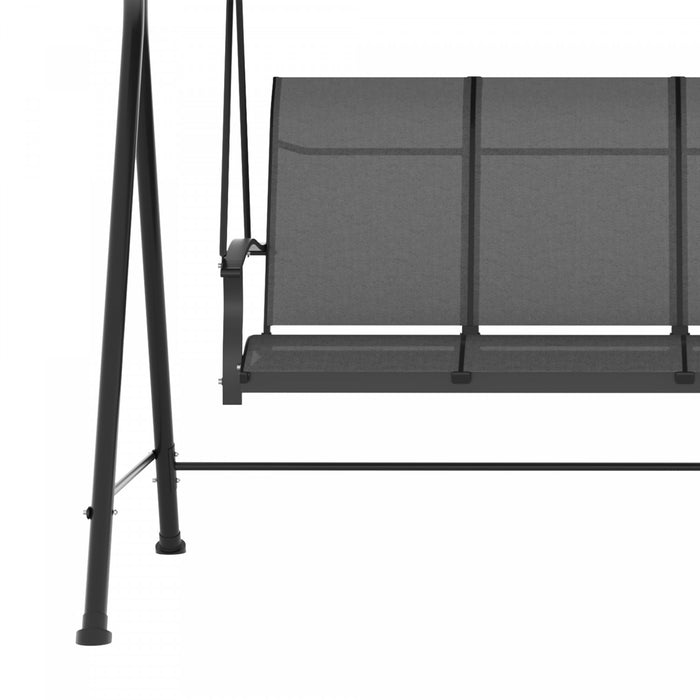 Outsunny 3 Seater Outdoor Swing Chair With Canopy For Patio, Dark Grey